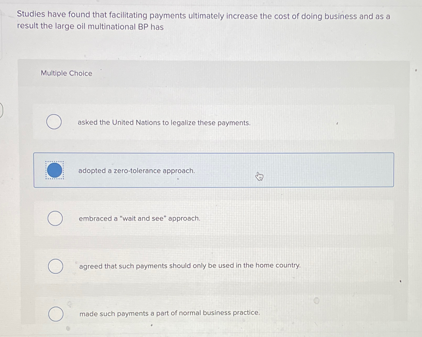  Studies have found that facilitating payments ultimately increase the cost of
