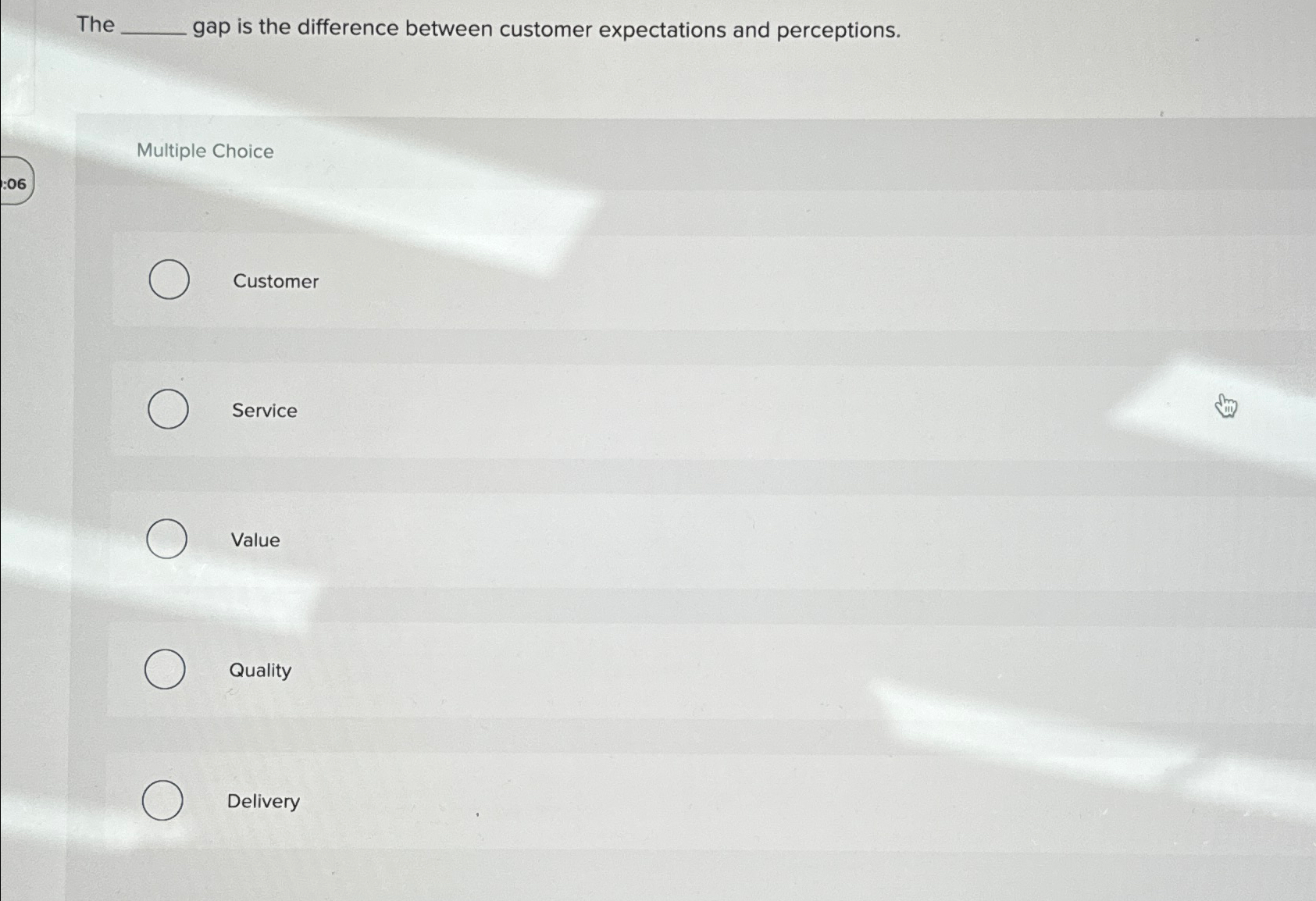  The gap is the difference between customer expectations and perceptions. Multiple