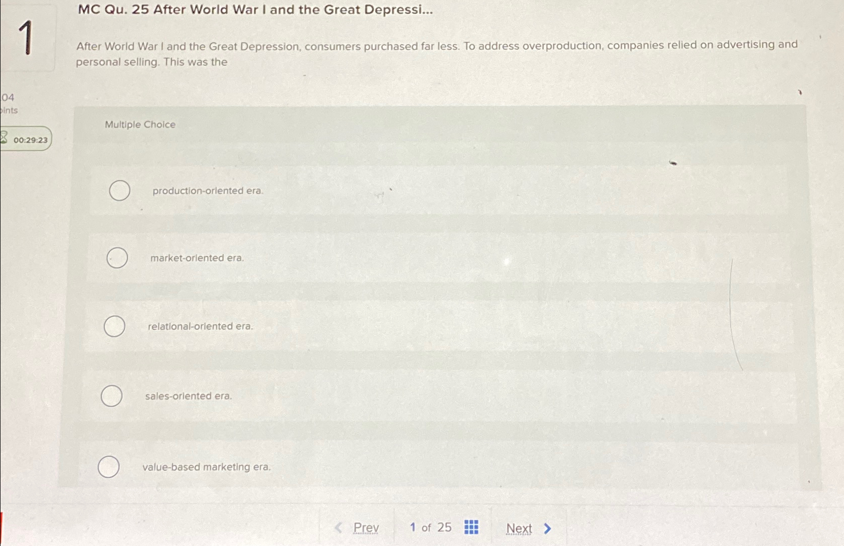  1 MC Qu.25 After World War I and the Great Depressi...