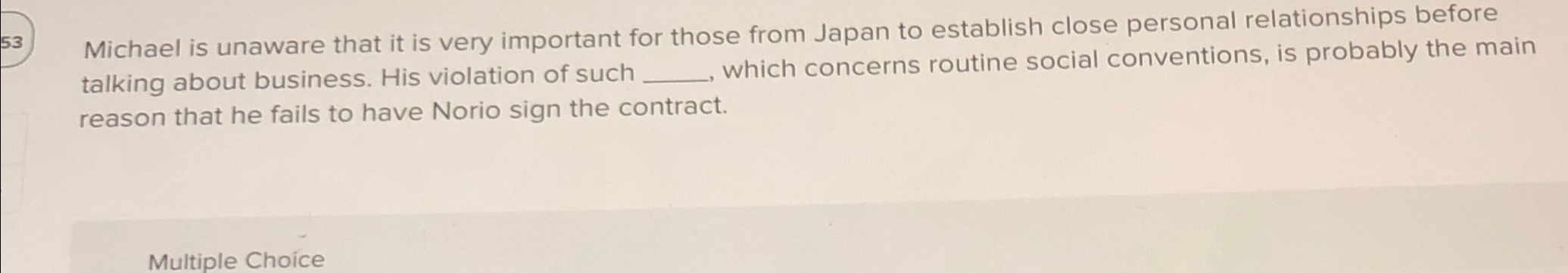  Michael is unaware that it is very important for those from