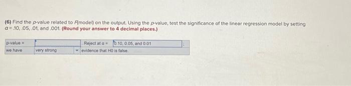 and explained variation as shown on the output. (Round your answers to