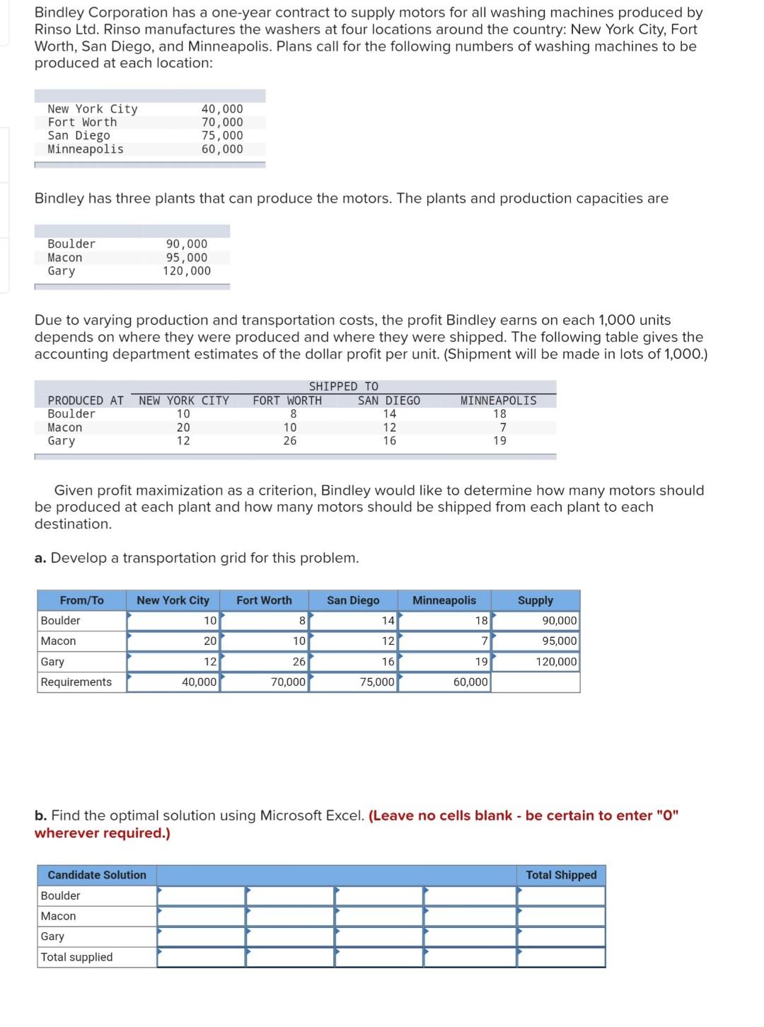 Please help with the correct answer Bindley Corporation has a one-year