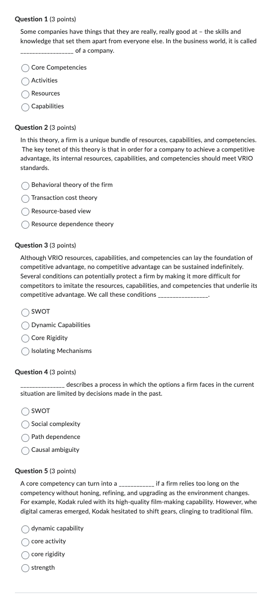  Question 1 Question 1(3 points) Some companies have things that they