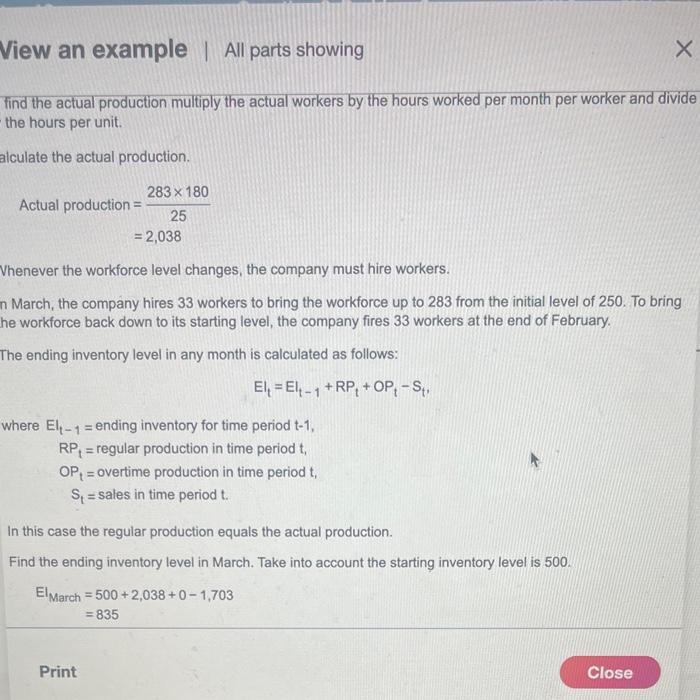 production plan table below (enter your responses rounded to the nearest whole