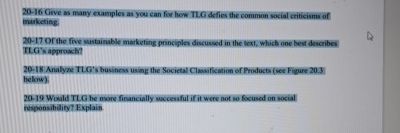  20-16 Give as many examples as you can for how TLG