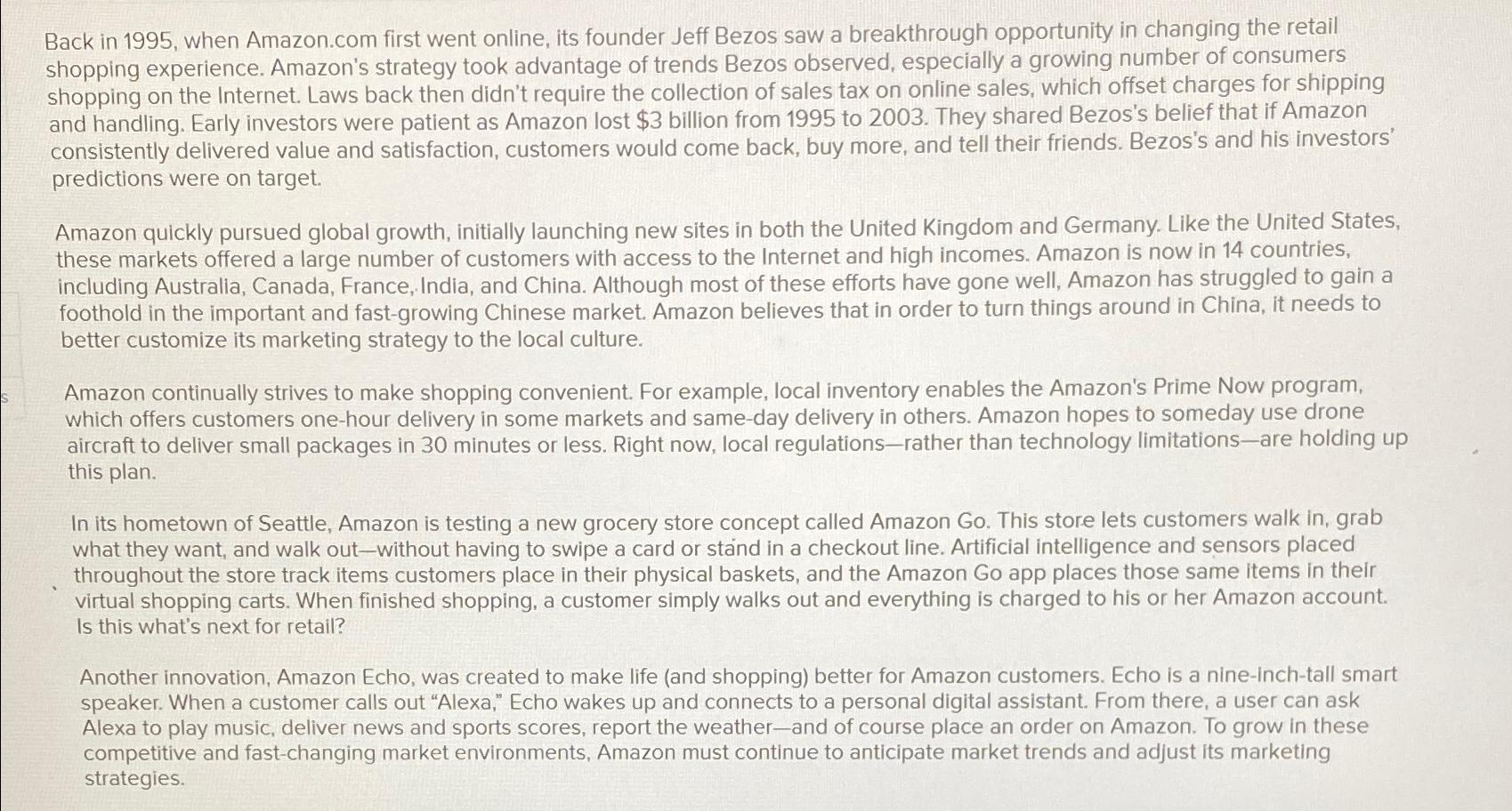  Back in 1995, when Amazon.com first went online, its founder Jeff