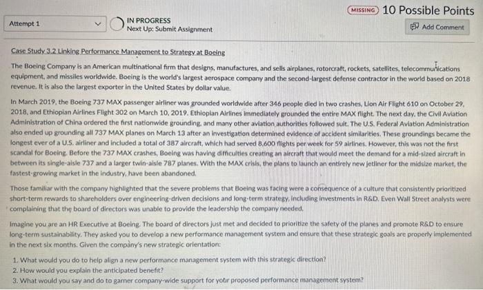  Case Study 3.2. Linking Performance Management to Strategy at Bocing The