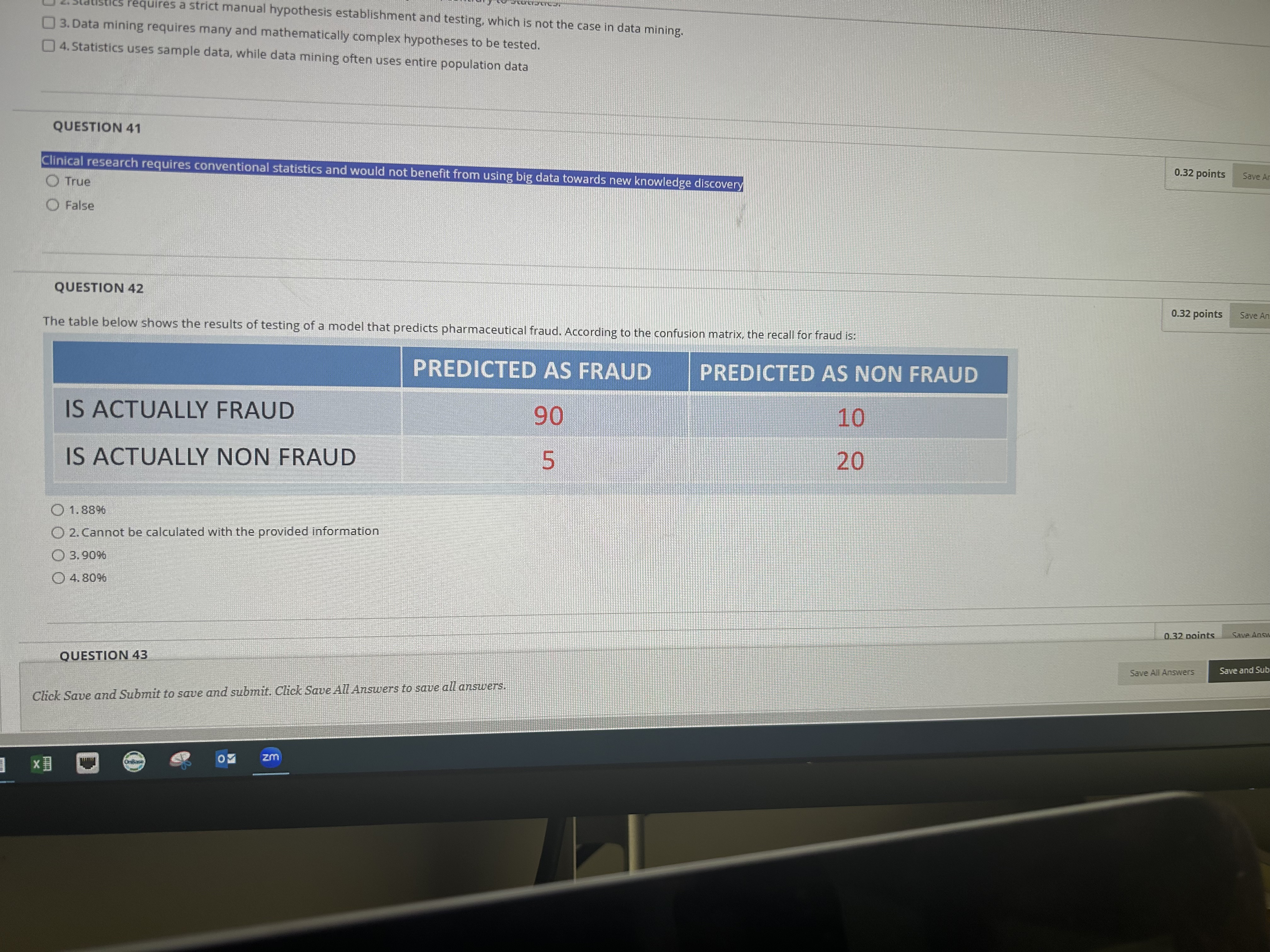 to save and submit. Click Save All Answers to save all answers.