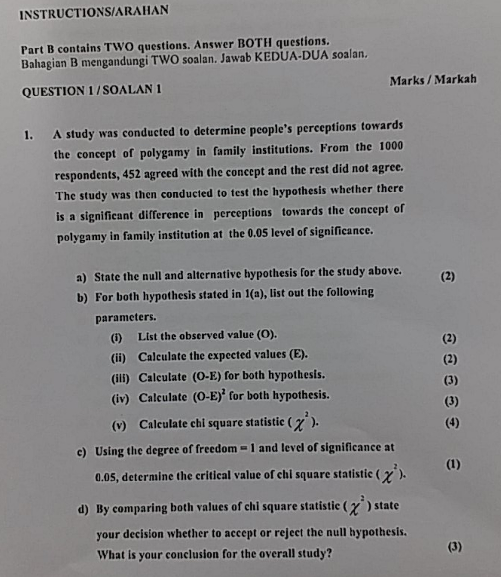 Please help. INSTRUCTIONS/ARAHAN Part B contains TWO questions. Answer BOTH questions. Bahagian