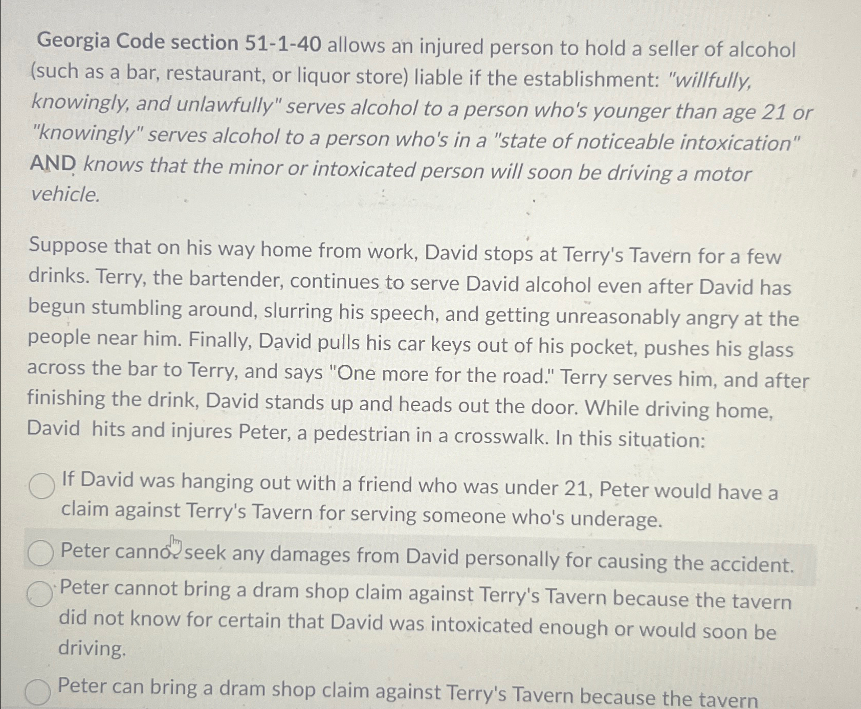  Georgia Code section 51-1-40 allows an injured person to hold a