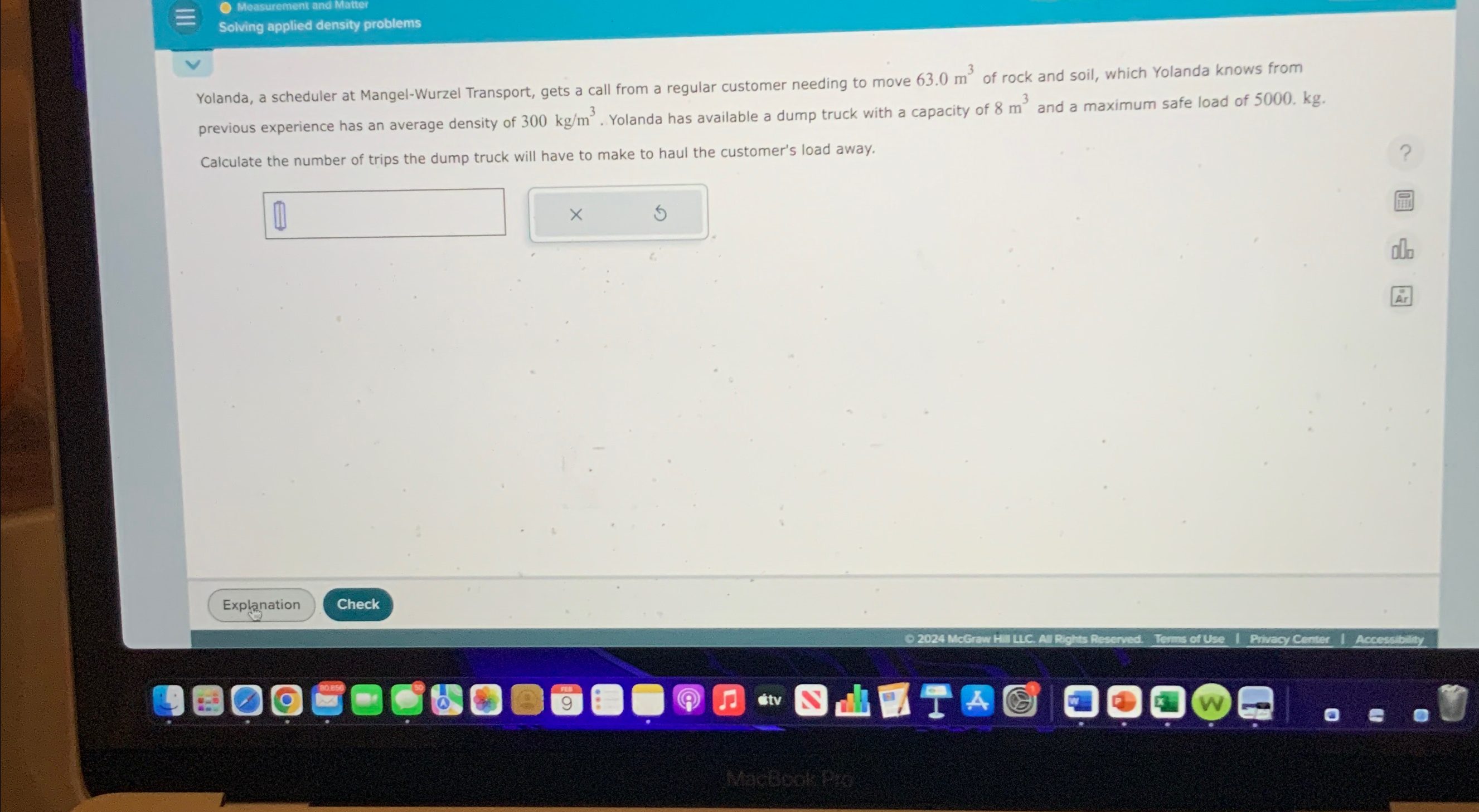  Moasurement and Matter Solving applied density problems Yolanda, a scheduler at