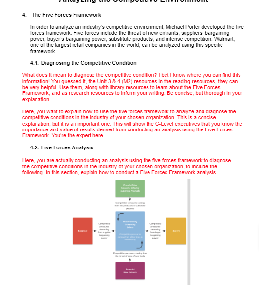  Walmart The Five Forces Framework In order to analyze an industry's