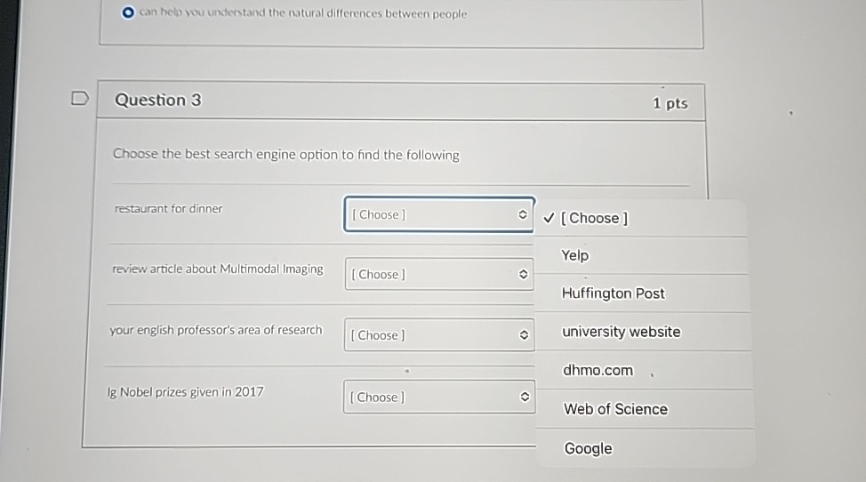  can help wou understand the natural differences between people Question 3