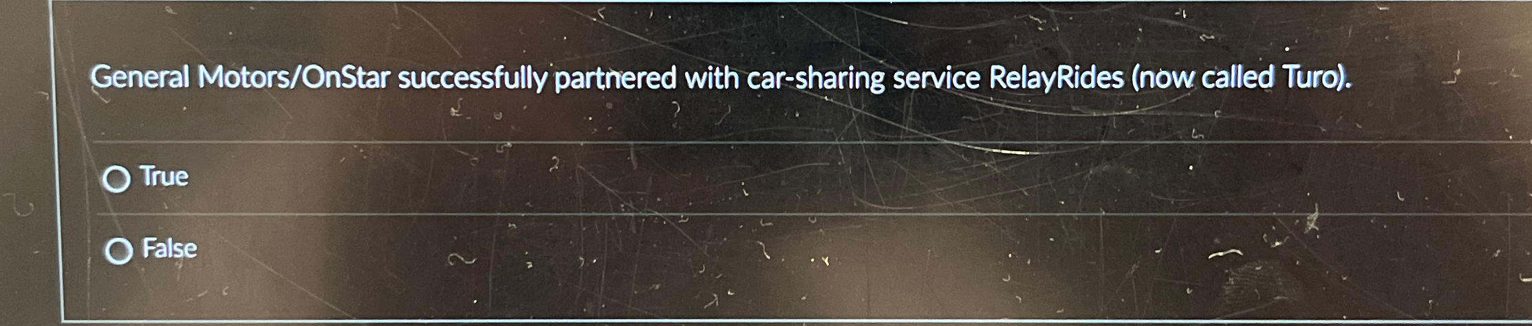  General Motors/OnStar successfully partnered with car-sharing service RelayRides (now called Turo).