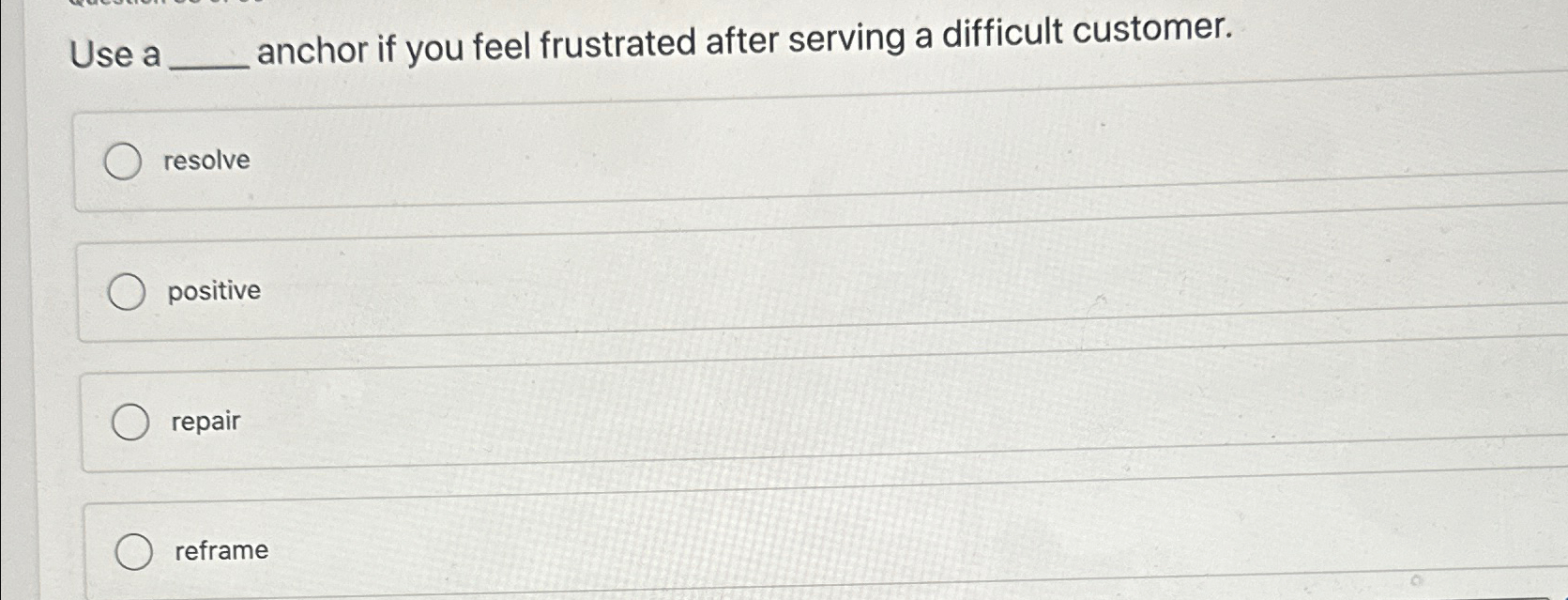 Use a anchor if you feel frustrated after serving a difficult