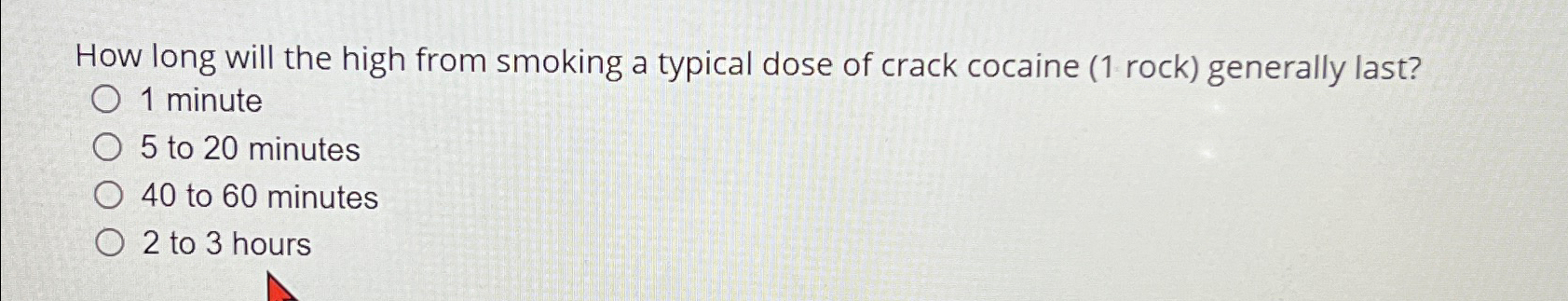  How long will the high from smoking a typical dose of