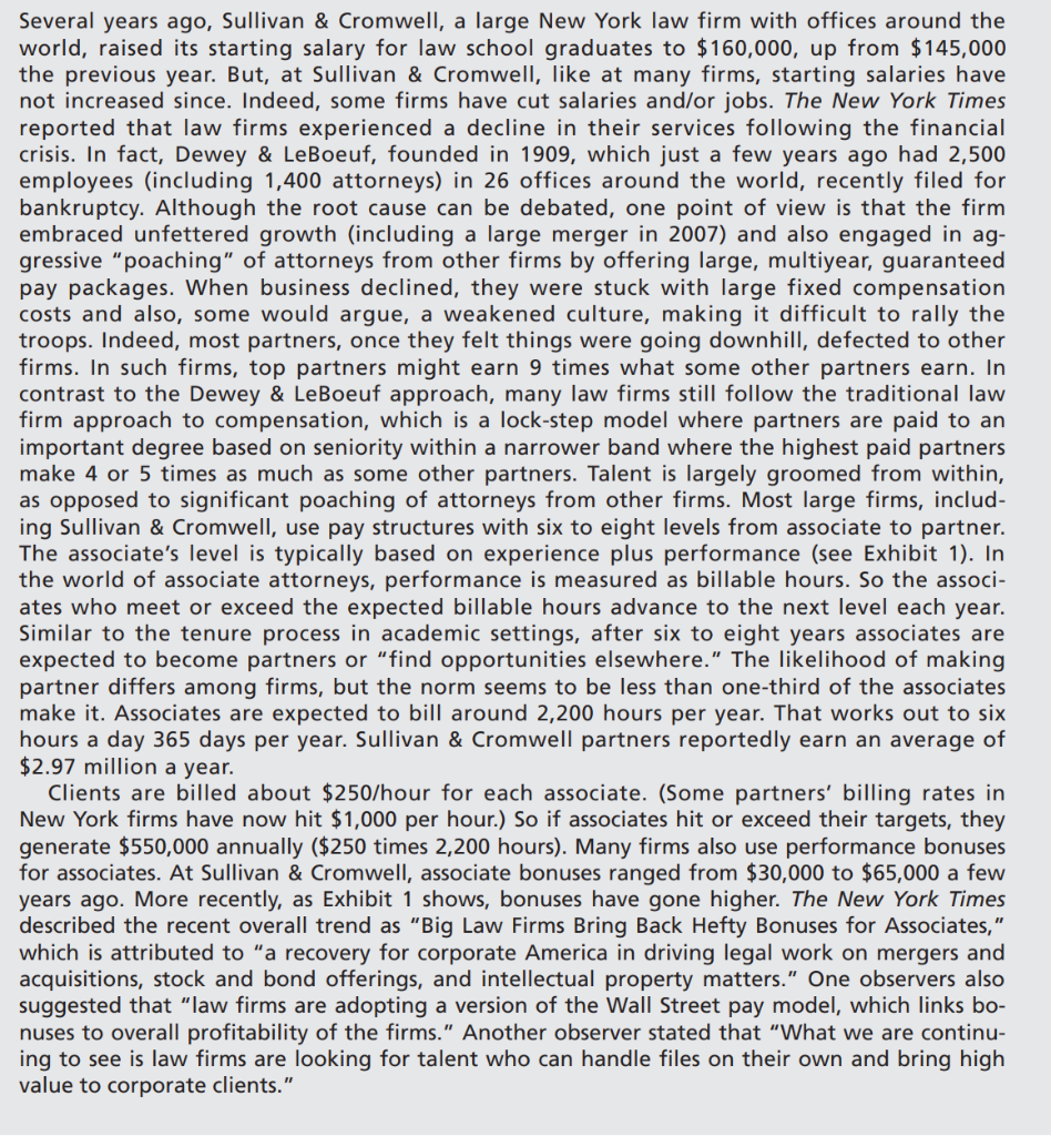  5. How does the Sullivan & Cromwell approach to compensation differ