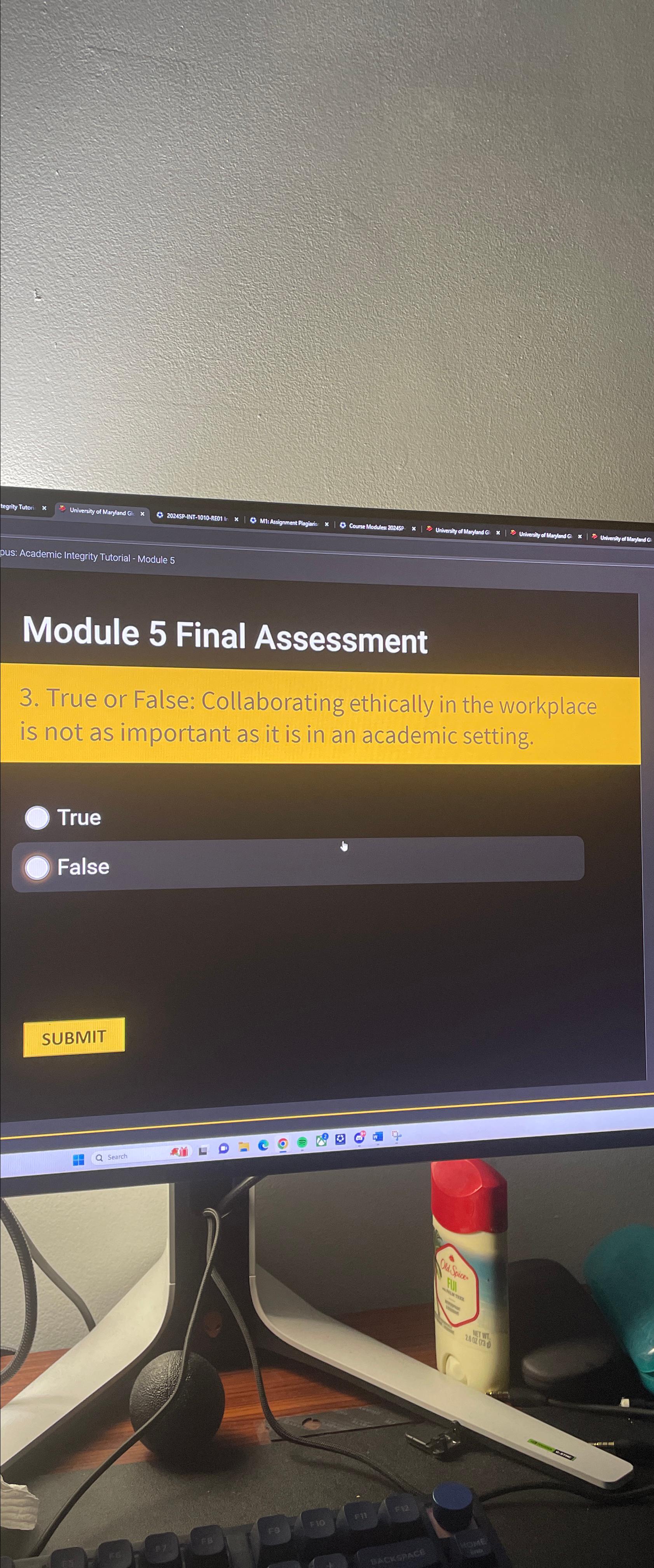  Module 5 Final Assessment 3. True or False: Collaborating ethically in