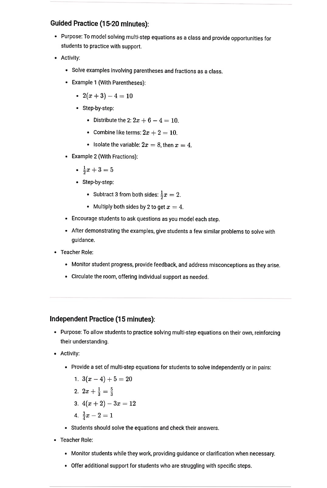 understand how to solve linear equations, addressing both basic and more advanced