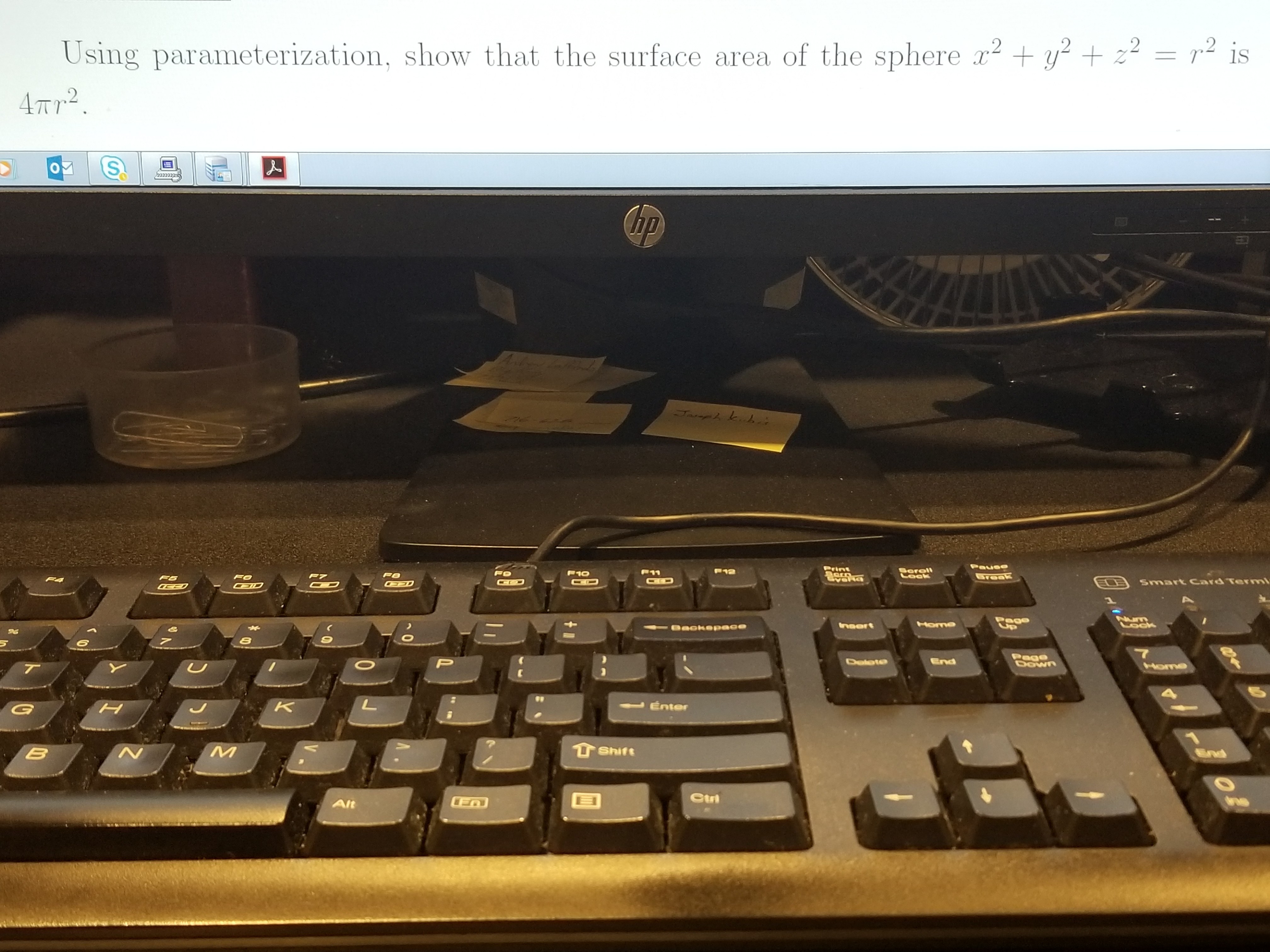 please show work Using parameterization, show that the surface area of the