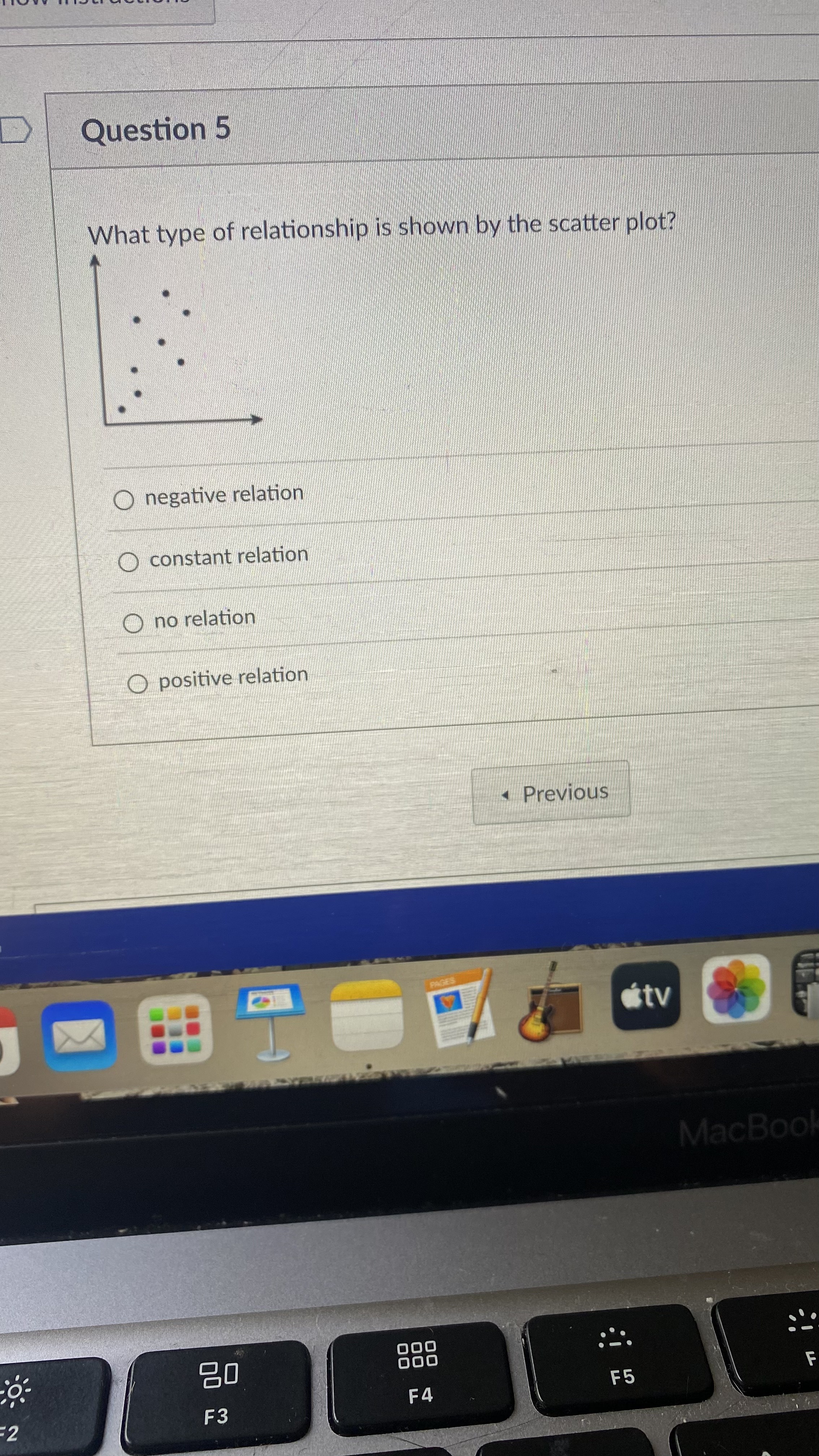 positive relation, a negative relation, or no relation. Gas Mileage (mi/gal) Distance