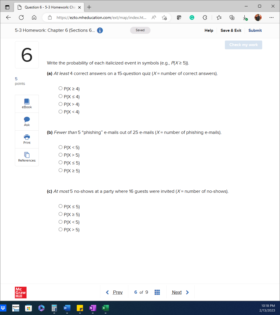  Question 6 - 5-3 Homework: Cha X + X & https://ezto.mheducation.com/ext/map/index.ht...