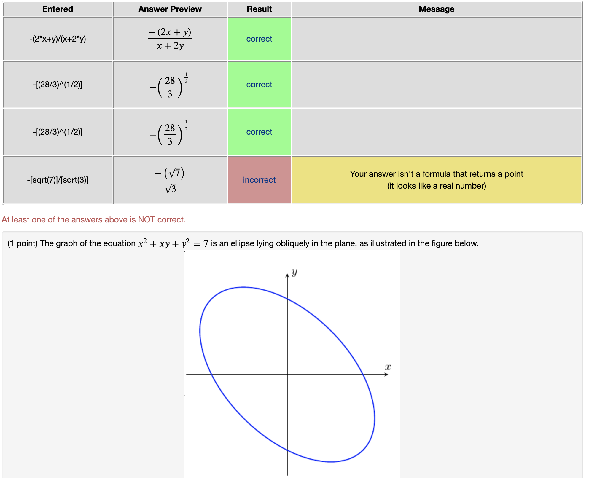 Entered Answer Preview Result 225 225 incorrect The answer above is NOT