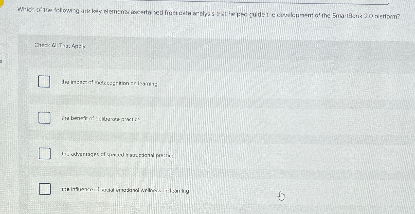  Which of the following are key elements ascertained from data analysis