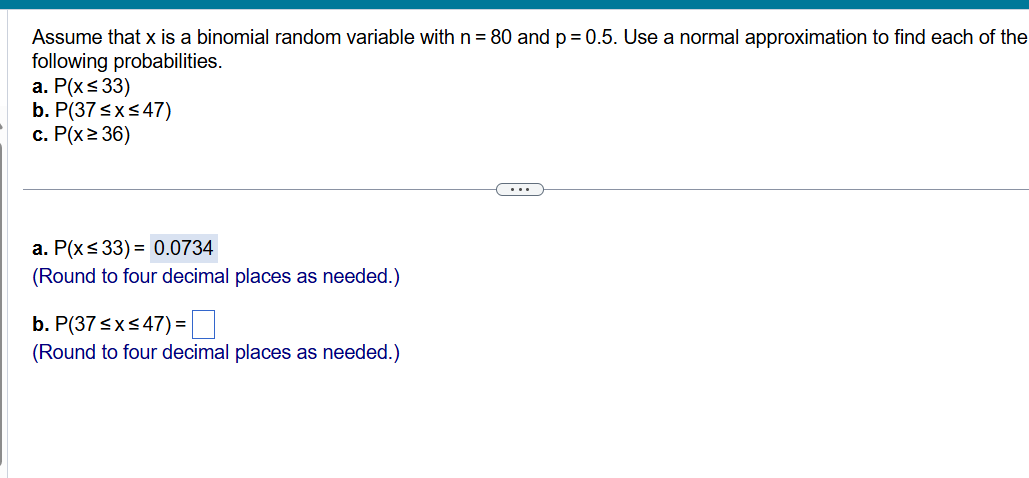 (Type an integer or a decimal. Do not round.) Q= (Type an