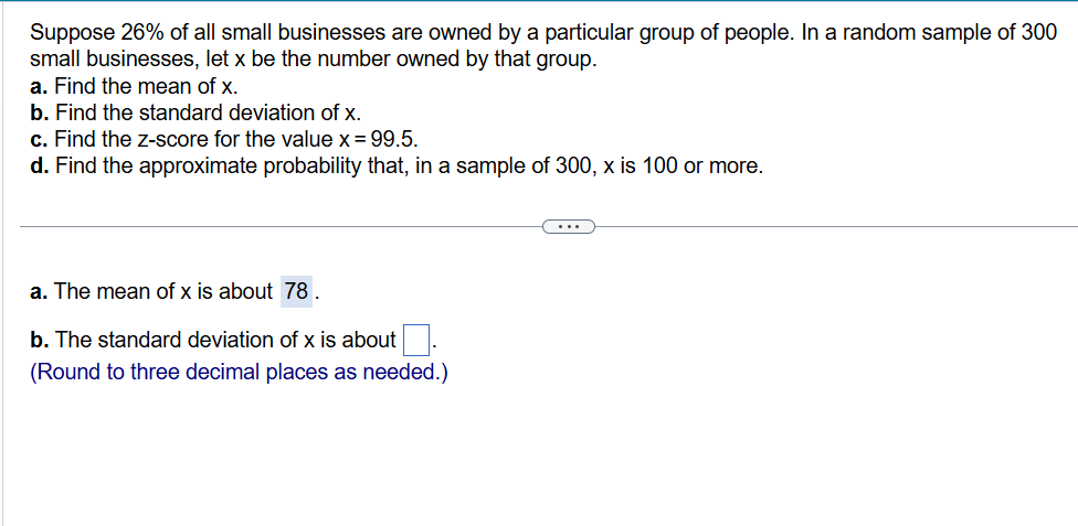 integer or a decimal. Do not round.) U 11244333444 0 55666778899 1011234