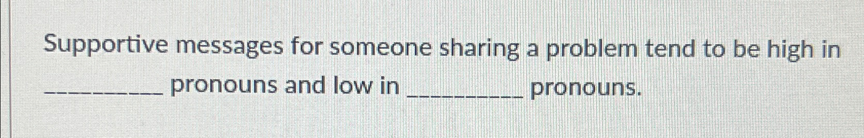  Supportive messages for someone sharing a problem tend to be high