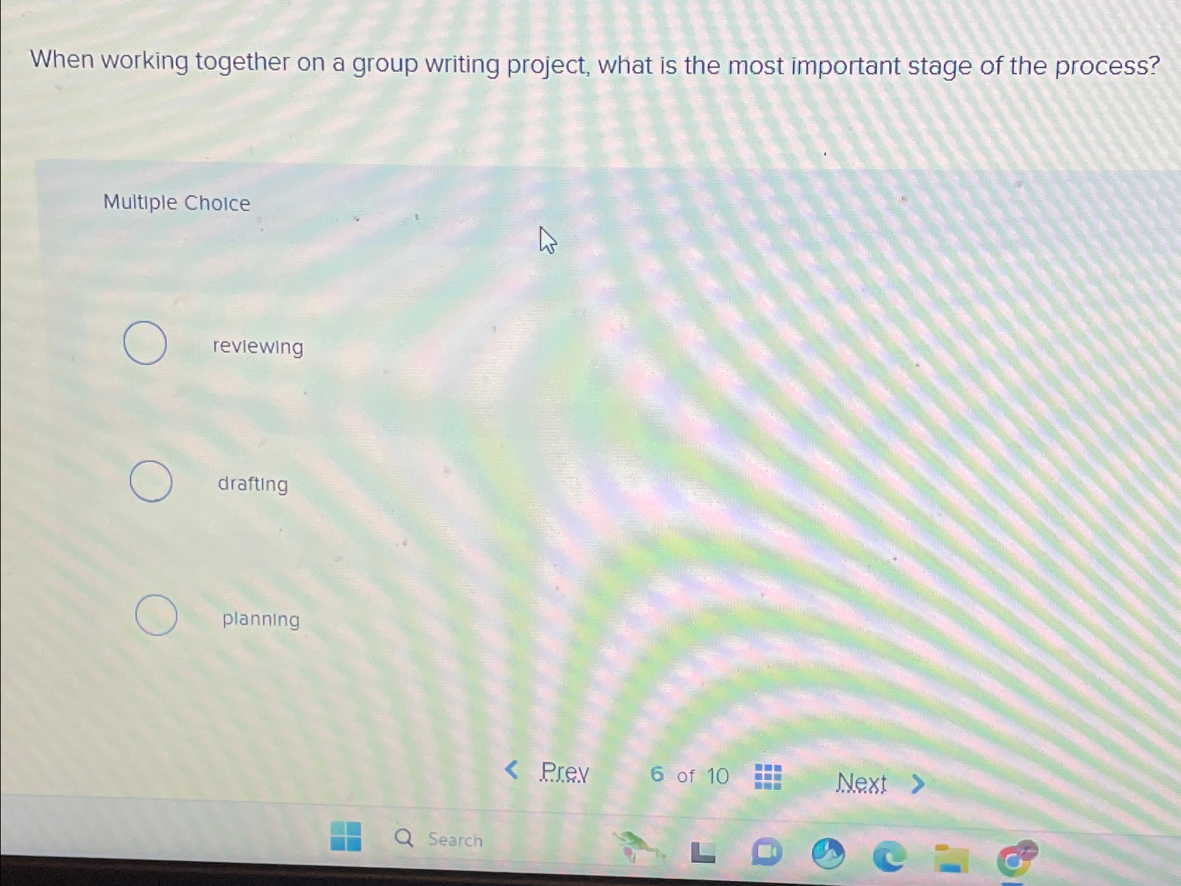  When working together on a group writing project, what is the