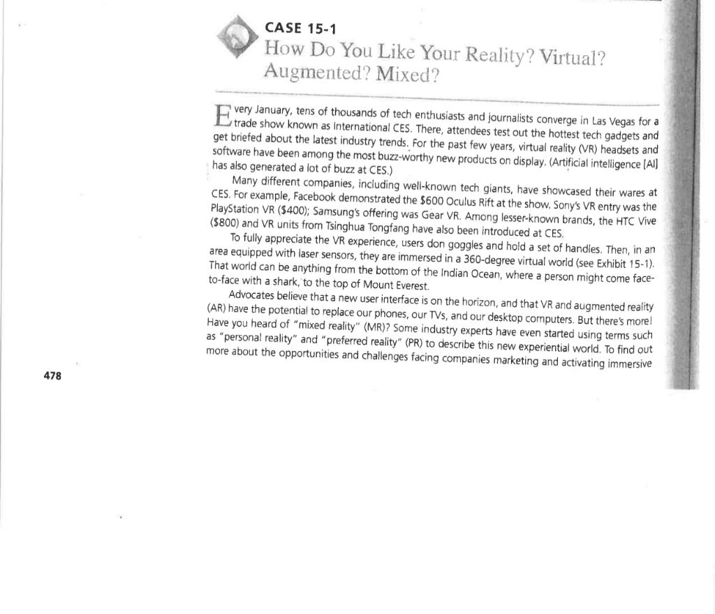 reality? Virtual? Augmented? Mixed?". Then, discuss the following questions: Do you understand