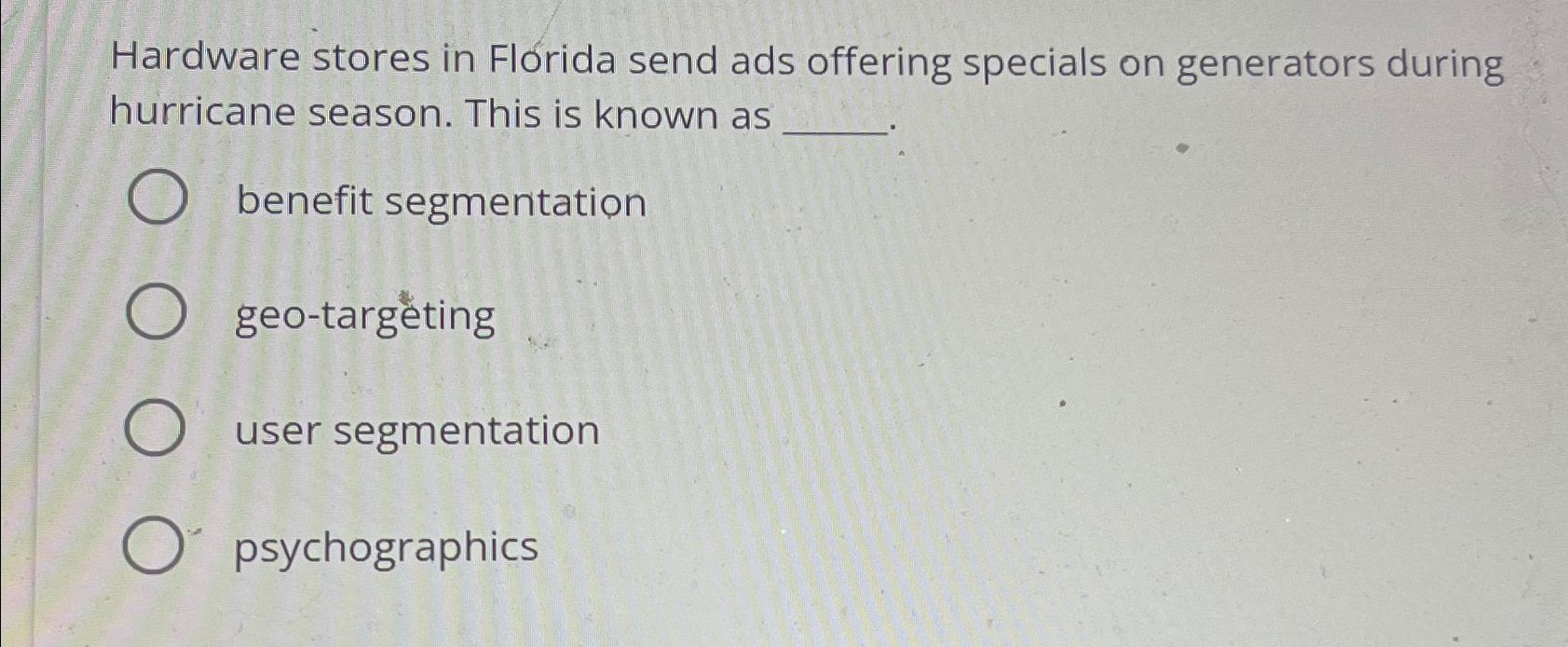  Hardware stores in Florida send ads offering specials on generators during