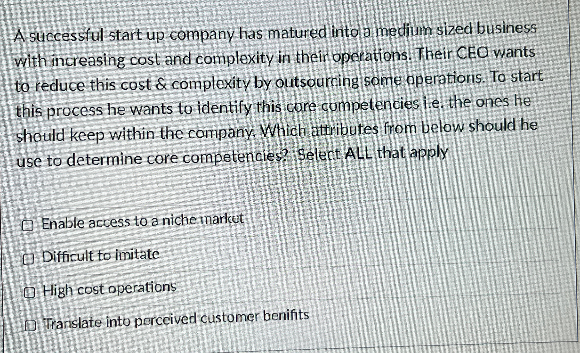  A successful start up company has matured into a medium sized