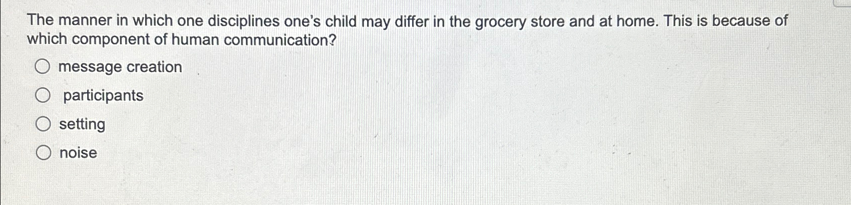  The manner in which one disciplines one's child may differ in