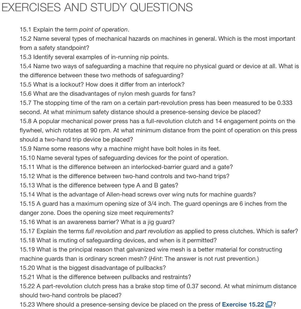 Answer Questions 15.1 through 15.23 EXERCISES AND STUDY QUESTIONS 15.1 Explain the