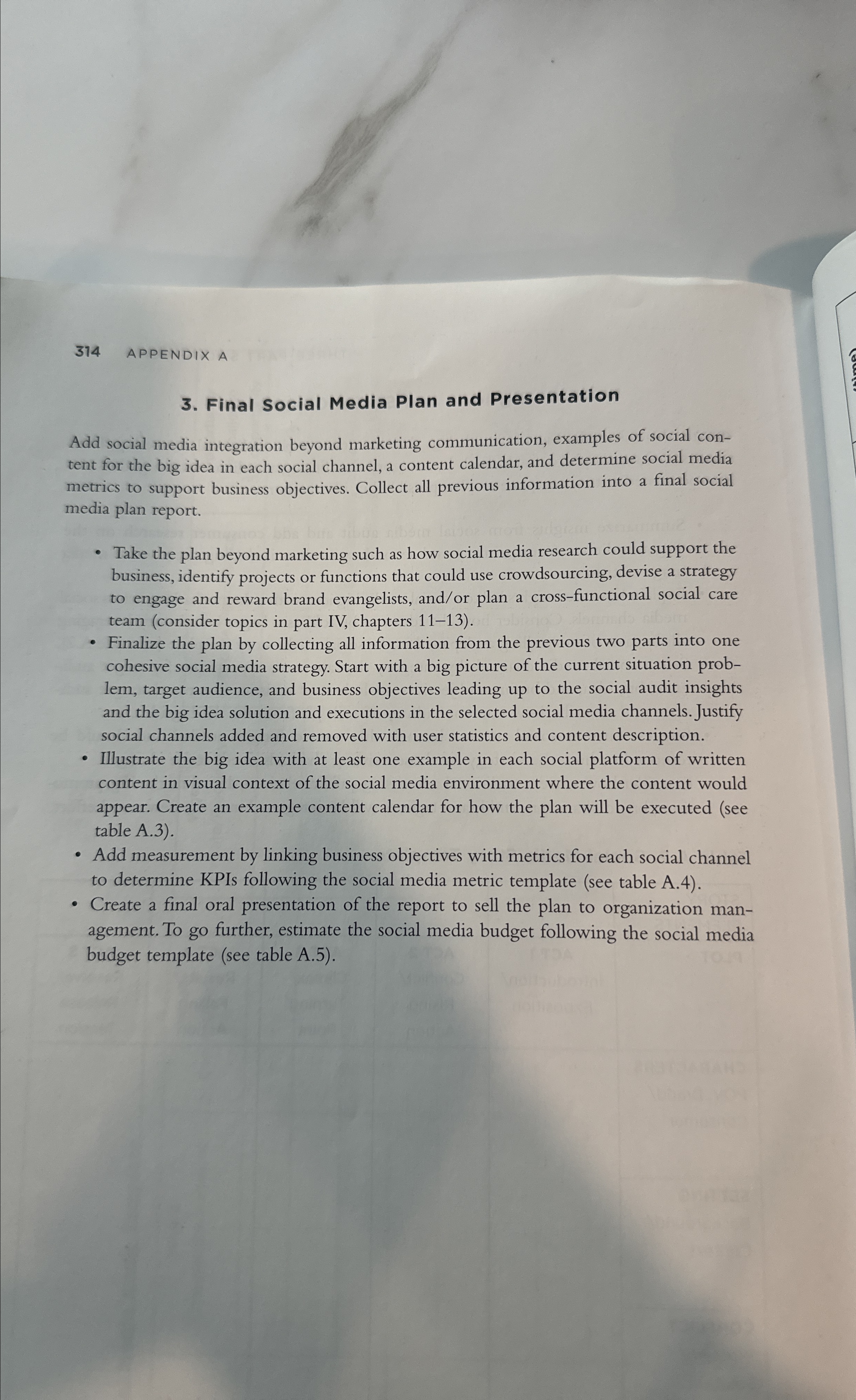  314 APPENDIX A 3. Final Social Media Plan and Presentation Add