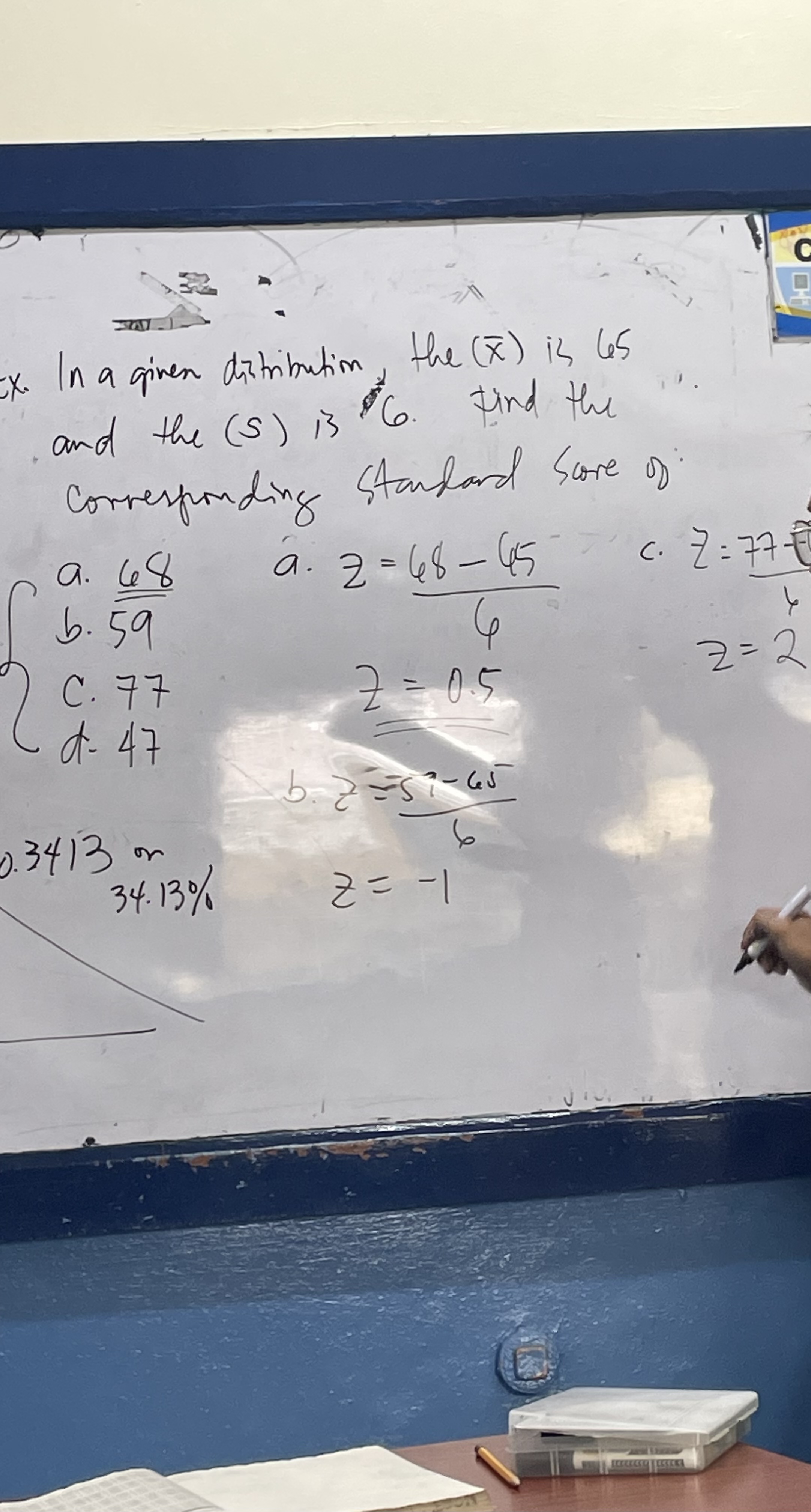 225e. area from 200 to 220 Ex. In a given distribution, the