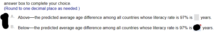 below. A. Yes-it makes sense to interpret the y-intercept because an x-value