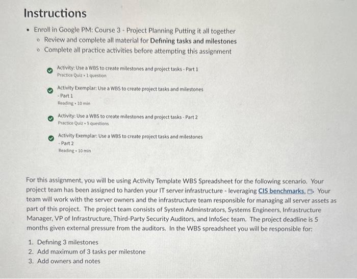  - Enroll in Google PM: Course 3 - Project Planning Putting