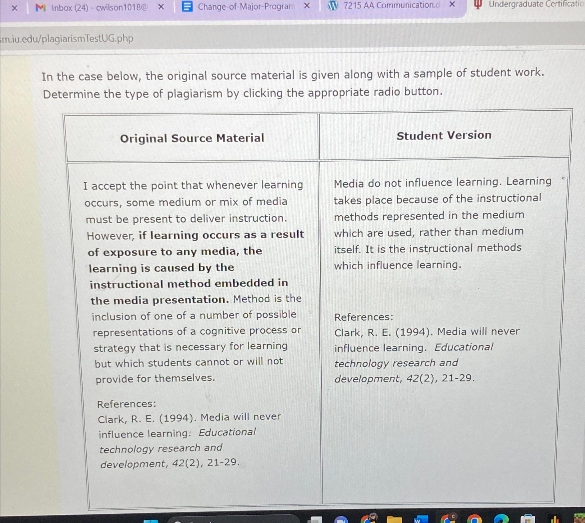  Inbox (24)- cwilson1018@ Change-of-Major-Program 7215 AA Communication. Undergraduate Certificatio In the