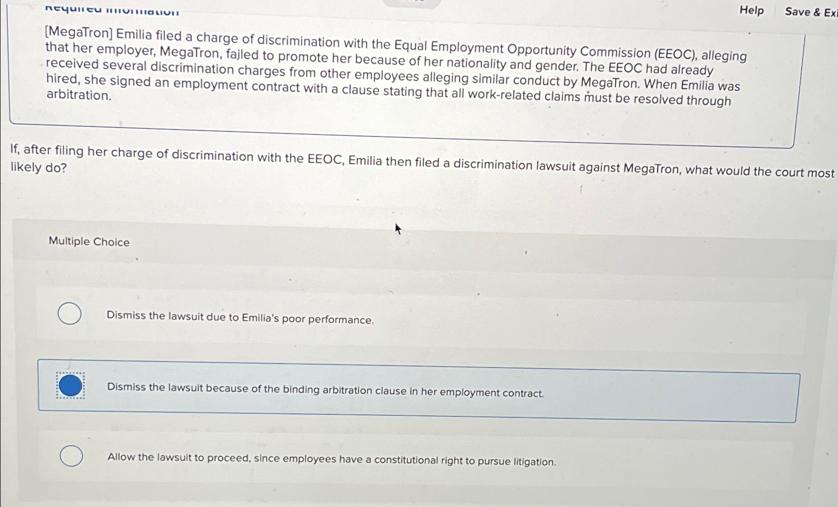  Help Save & Ex [MegaTron] Emilia filed a charge of discrimination