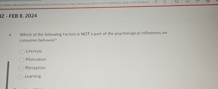  IZ - FEB 8,2024 Which of the following factors is NOT