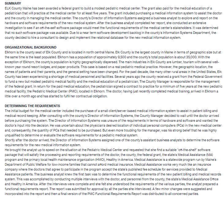 Below are the specifications contained in the Data and Information Requirements