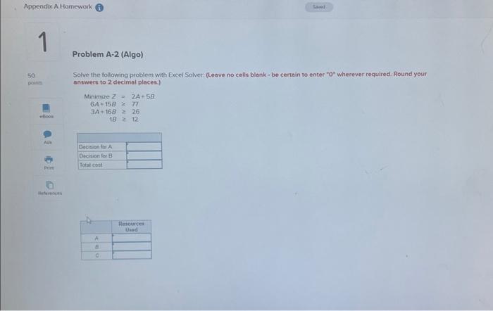  Solve the following problem wht Excel Solver: (Leave no cells blank-be