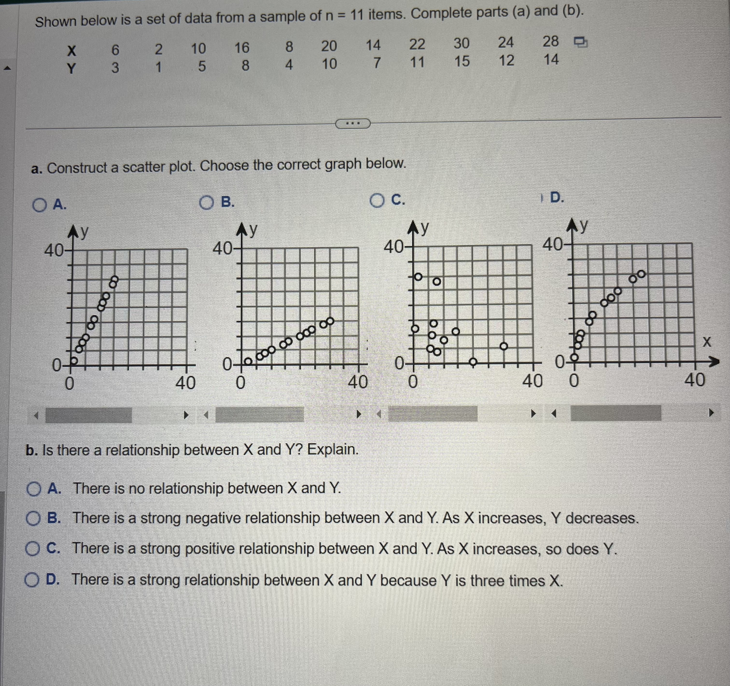  Shown below is a set of data from a sample of