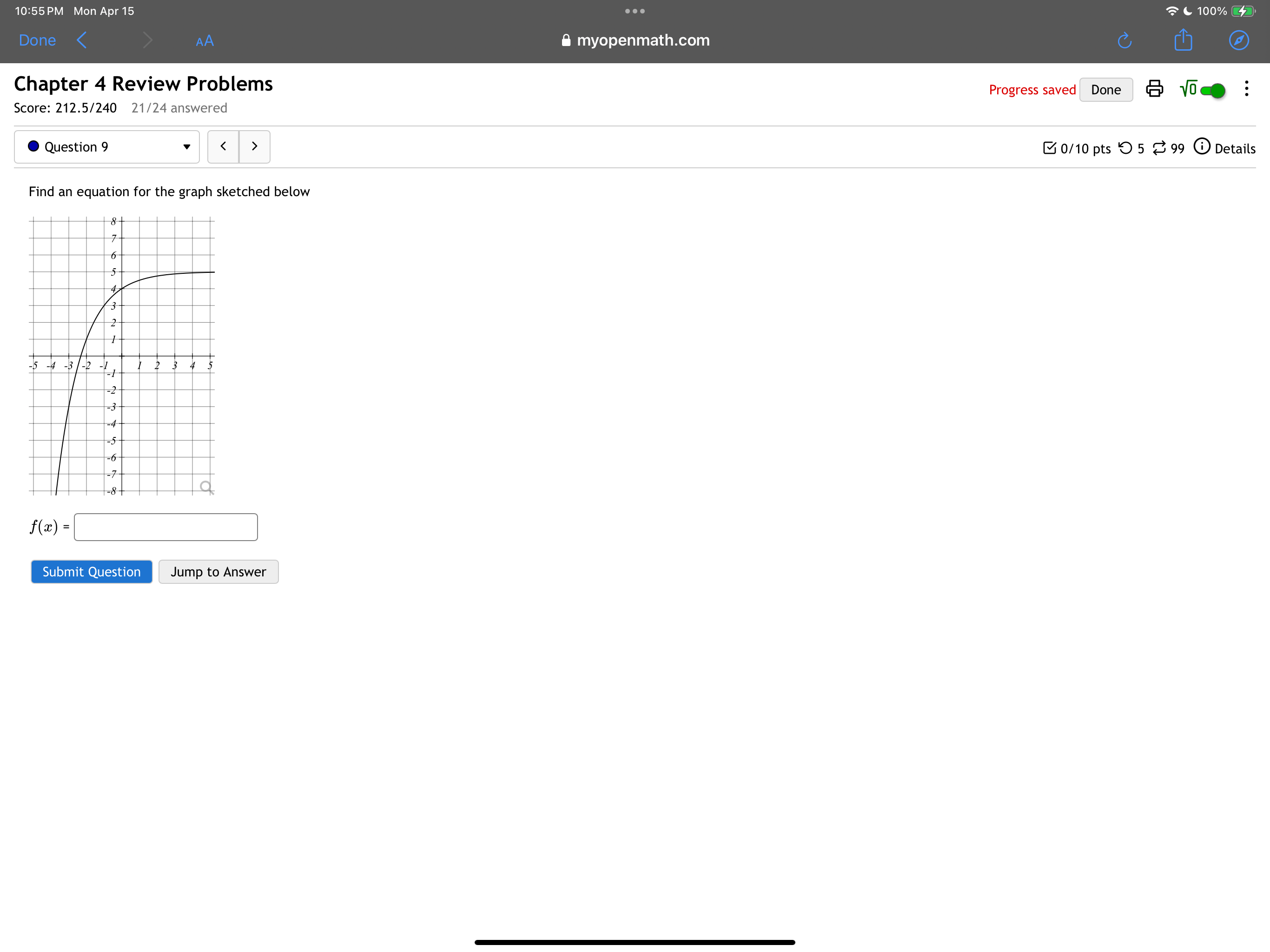 136.67/190 Question 4 > 0/10 pts 9 5 99 0 Details Write
