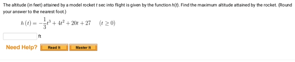 Find maximum altitude attained by the rocket for the answer. The altitude