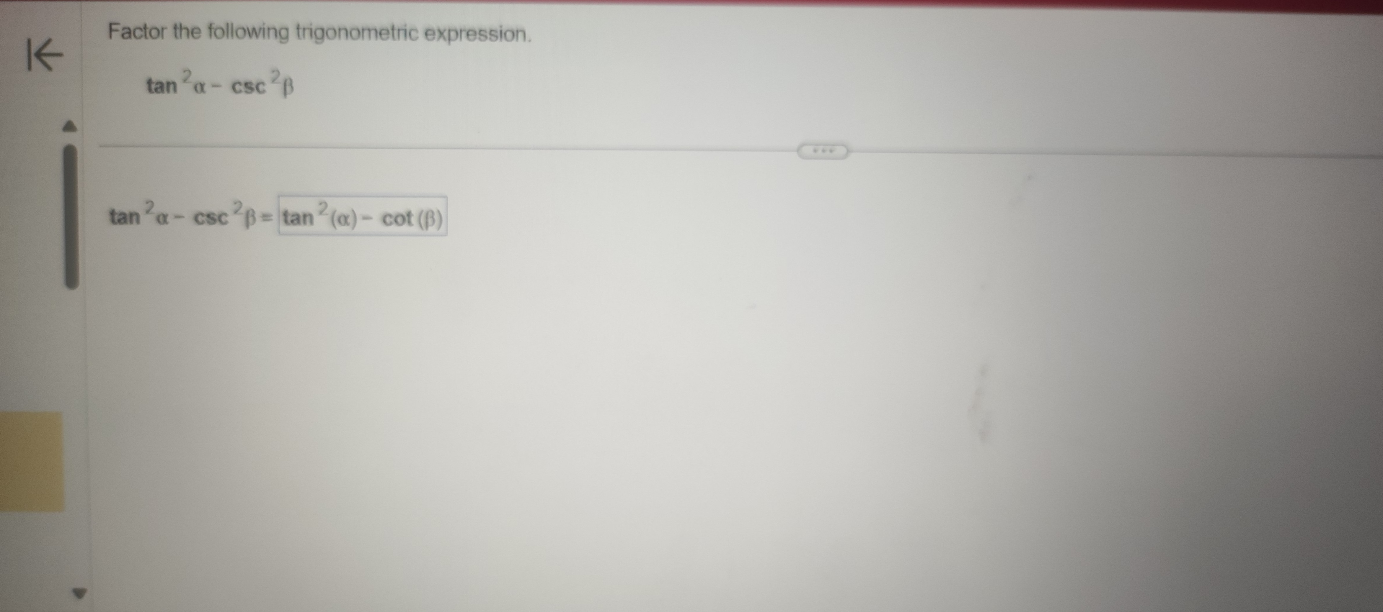 following expression as a single trigonometric function or a power of a